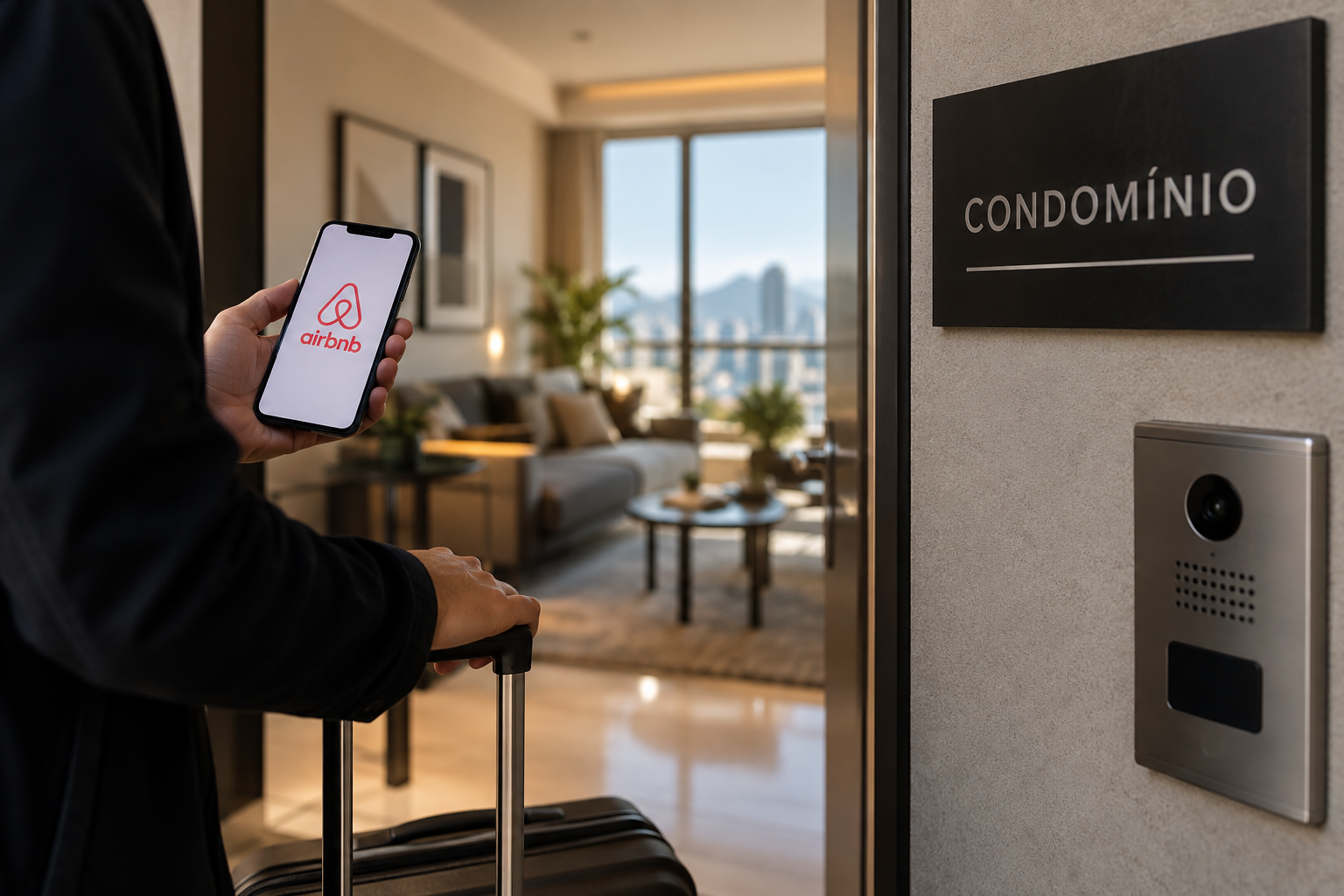 ocação por curta temporada em condomínio residencial por plataforma digital.